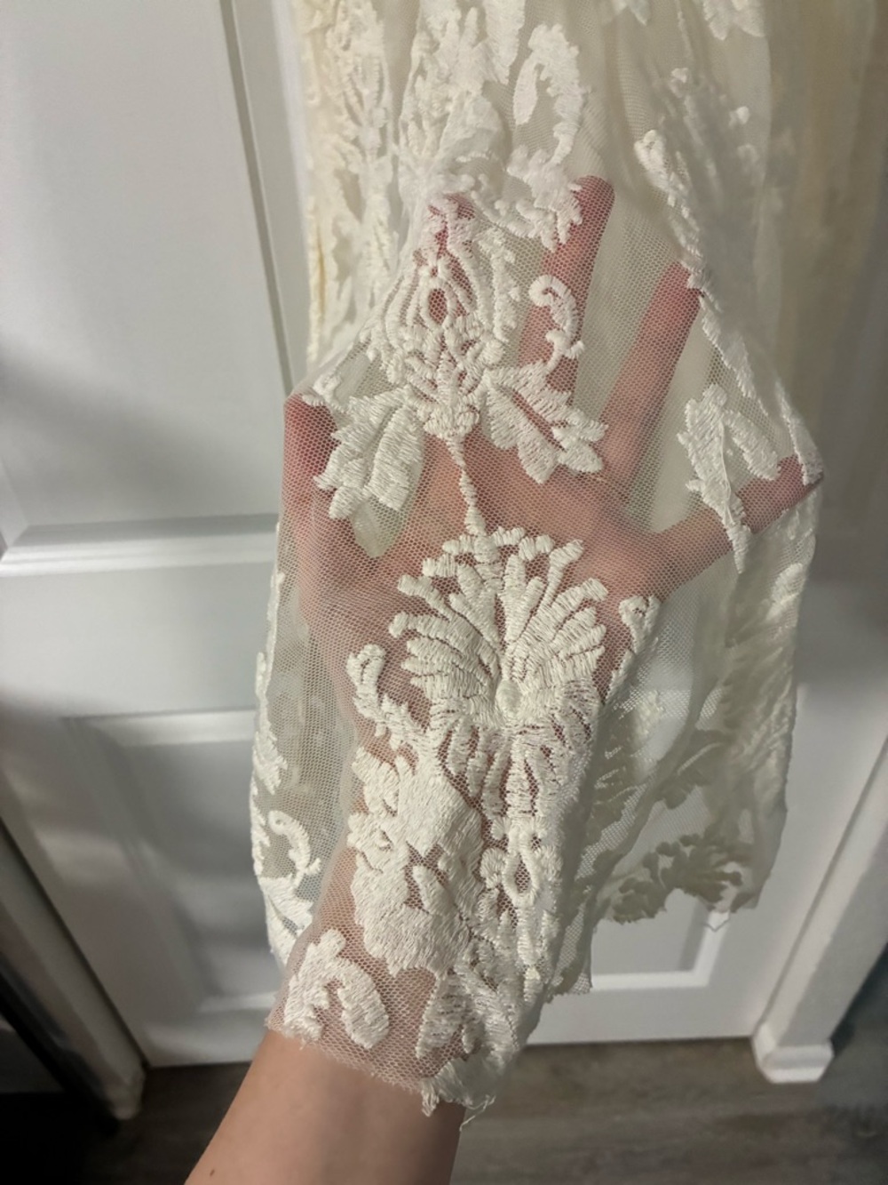 STUNNING Free People Cream Lace Mini Dress - Picture 7 of 7
